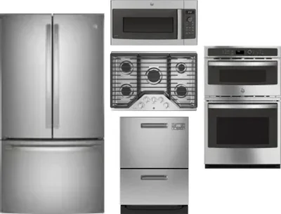 5 Piece Package Includes Refrigerator, Cooktop, Wall Oven, Microwave And Dishwasher